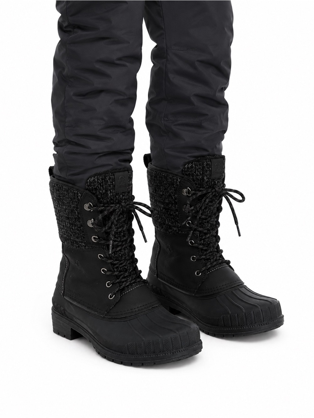 Size 9 Women’s Kamik Waterproof Winter Duck Boots Black Lace-Up Snow Boots